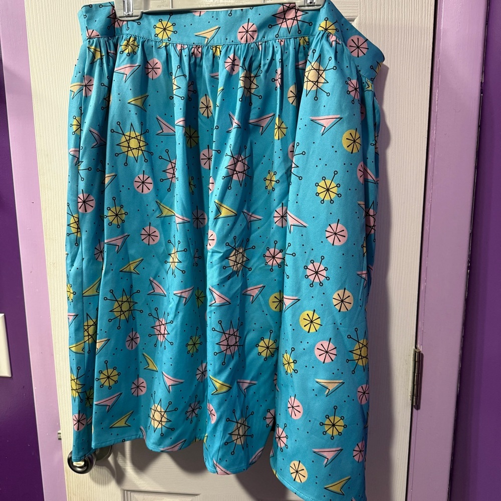 Sourpuss Clothing Retro Atomic Patterned Skirt